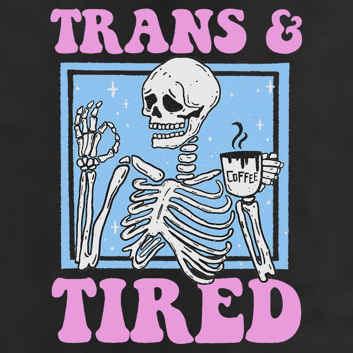 And Tired Funny Skeleton Lgbt Pride 25L Jumbo Tote