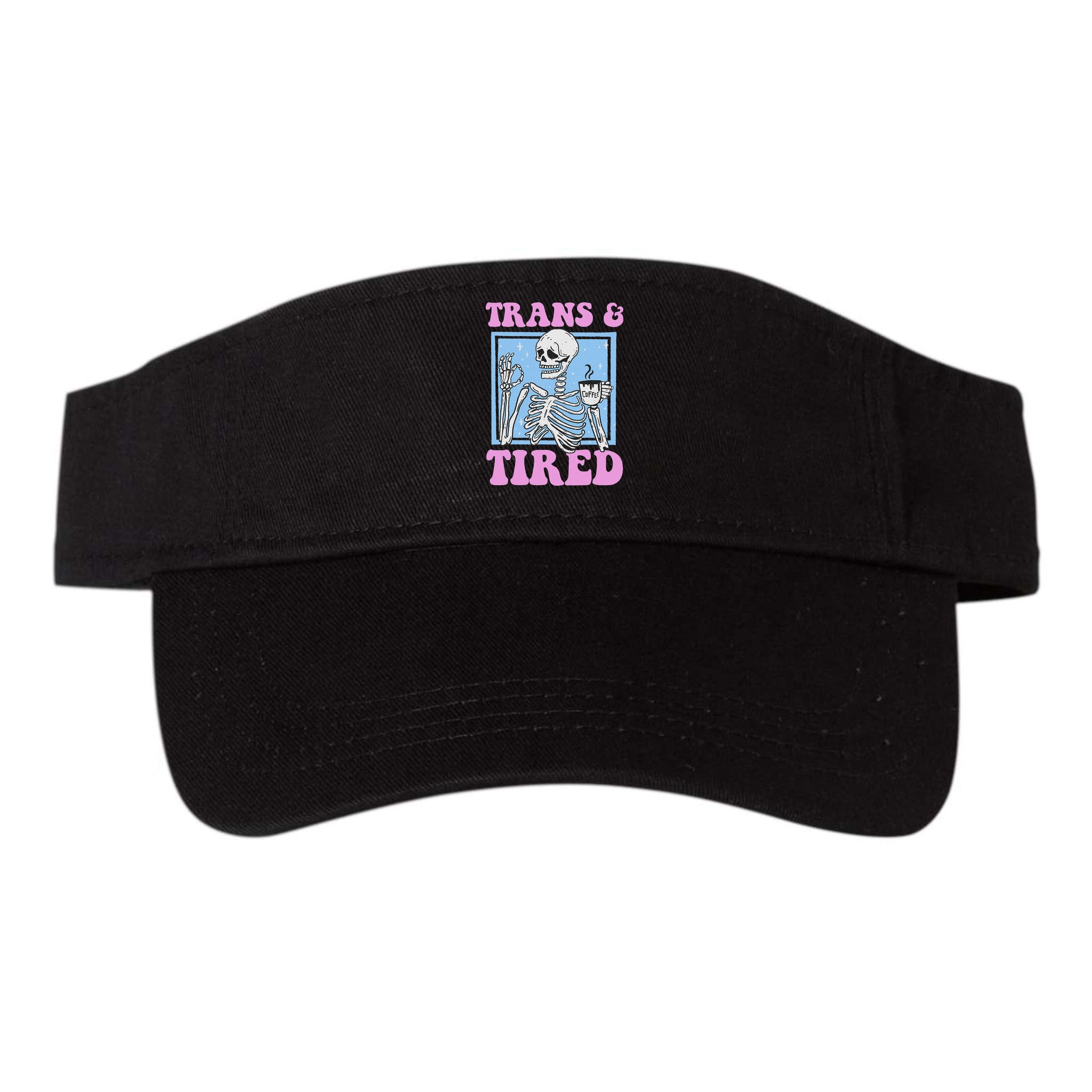 And Tired Funny Skeleton Lgbt Pride Visor