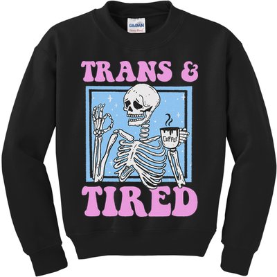 And Tired Funny Skeleton Lgbt Pride Kids Sweatshirt