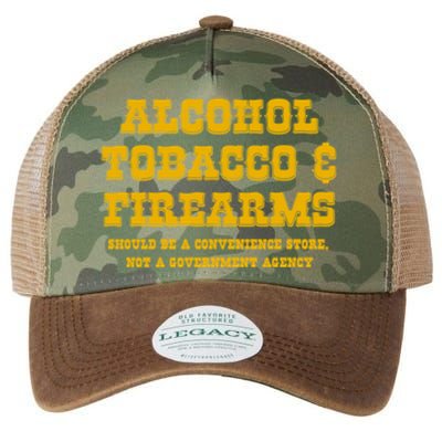 Alcohol Tobacco Firearms Should Be A Convenience Store Legacy Tie Dye Trucker Hat