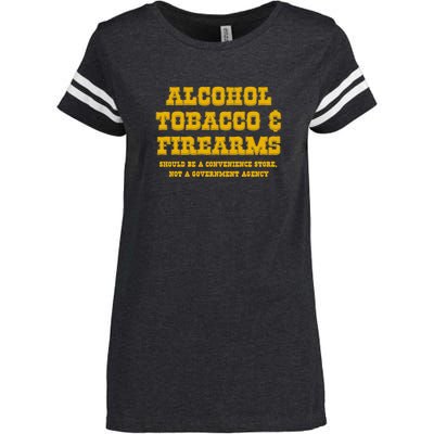 Alcohol Tobacco Firearms Should Be A Convenience Store Enza Ladies Jersey Football T-Shirt