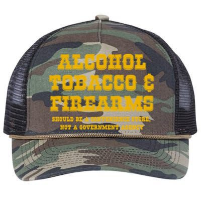 Alcohol Tobacco Firearms Should Be A Convenience Store Retro Rope Trucker Hat Cap