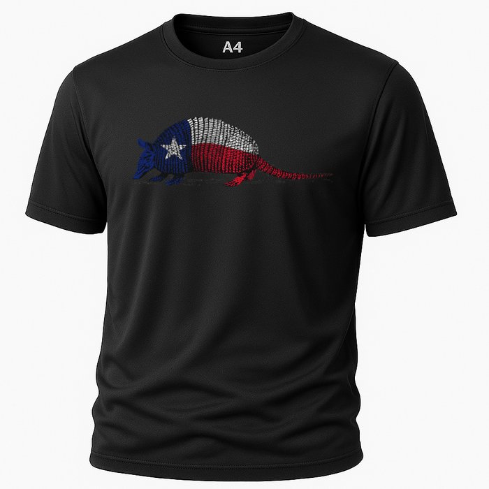 Armadillo Texas Flag Cooling Performance Crew T-Shirt