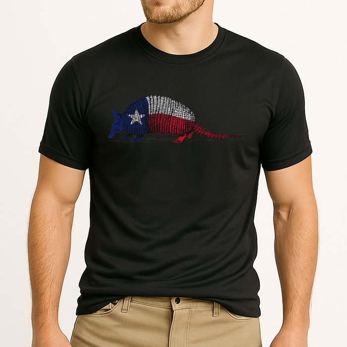 Armadillo Texas Flag Cooling Performance Crew T-Shirt