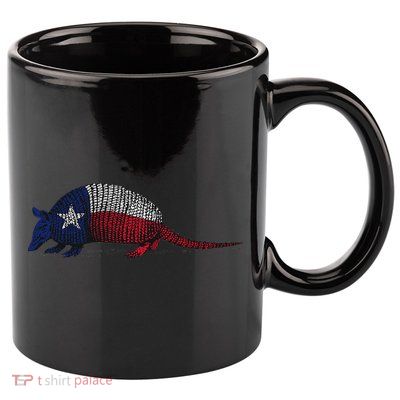 Armadillo Texas Flag 11oz C Handle Ceramic Mug