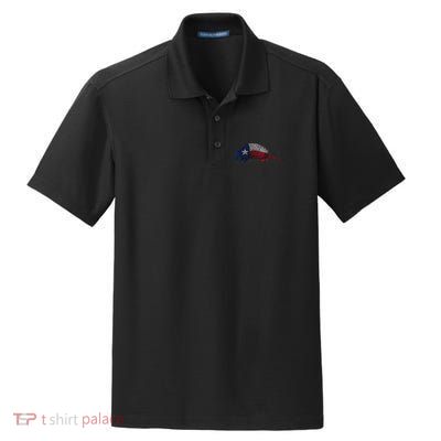 Armadillo Texas Flag Dry Zone Grid Polo