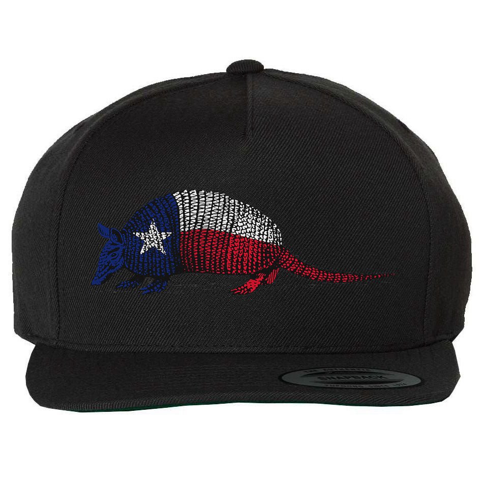 Armadillo Texas Flag Wool Snapback Cap