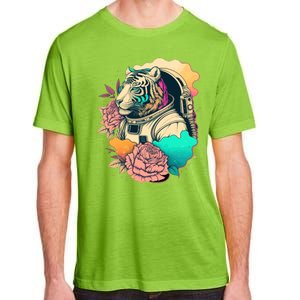 Astronaut Tiger Flowery Design Adult ChromaSoft Performance T-Shirt