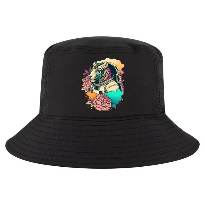 Astronaut Tiger Flowery Design Cool Comfort Performance Bucket Hat