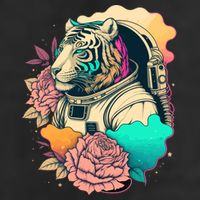 Astronaut Tiger Flowery Design Cool Comfort Performance Bucket Hat