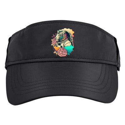 Astronaut Tiger Flowery Design Adult Drive Performance Visor