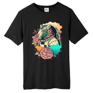 Astronaut Tiger Flowery Design Tall Fusion ChromaSoft Performance T-Shirt