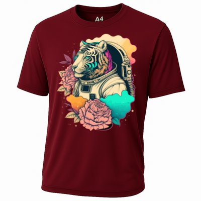 Astronaut Tiger Flowery Design Performance Shirt