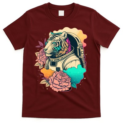 Astronaut Tiger Flowery Design T-Shirt