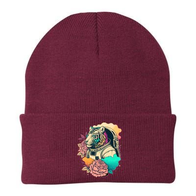 Astronaut Tiger Flowery Design Beanie