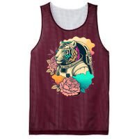 Astronaut Tiger Flowery Design Mesh Reversible Basketball Jersey Tank