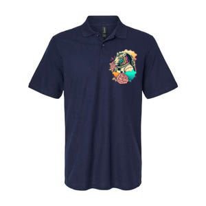 Astronaut Tiger Flowery Design Softstyle Adult Sport Polo