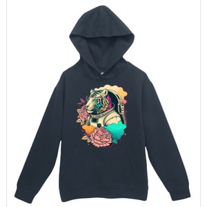 Astronaut Tiger Flowery Design Urban Pullover Hoodie