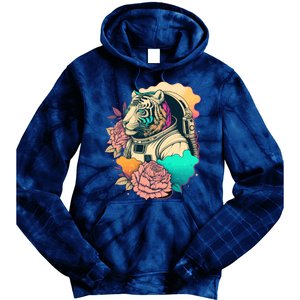 Astronaut Tiger Flowery Design Tie Dye Hoodie