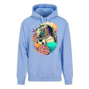 Astronaut Tiger Flowery Design Unisex Surf Hoodie