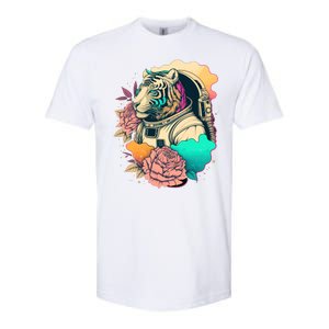 Astronaut Tiger Flowery Design Softstyle CVC T-Shirt