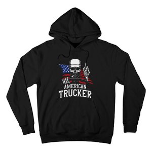 American Trucker For Patriotic Truck Driver Hoodie