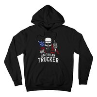 American Trucker For Patriotic Truck Driver Hoodie