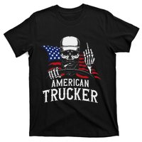 American Trucker For Patriotic Truck Driver T-Shirt