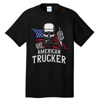 American Trucker For Patriotic Truck Driver Tall T-Shirt