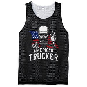 American Trucker For Patriotic Truck Driver Mesh Reversible Basketball Jersey Tank