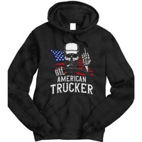 American Trucker For Patriotic Truck Driver Tie Dye Hoodie