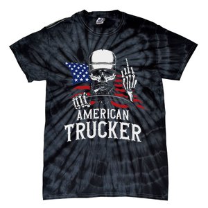 American Trucker For Patriotic Truck Driver Tie-Dye T-Shirt