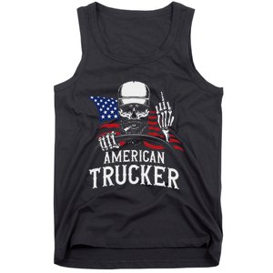 American Trucker For Patriotic Truck Driver Tank Top