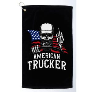 American Trucker For Patriotic Truck Driver Platinum Collection Golf Towel