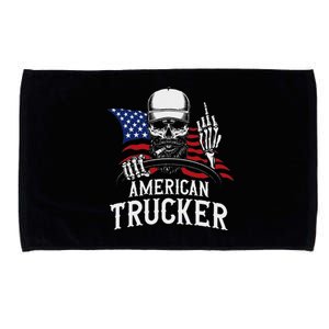 American Trucker For Patriotic Truck Driver Microfiber Hand Towel