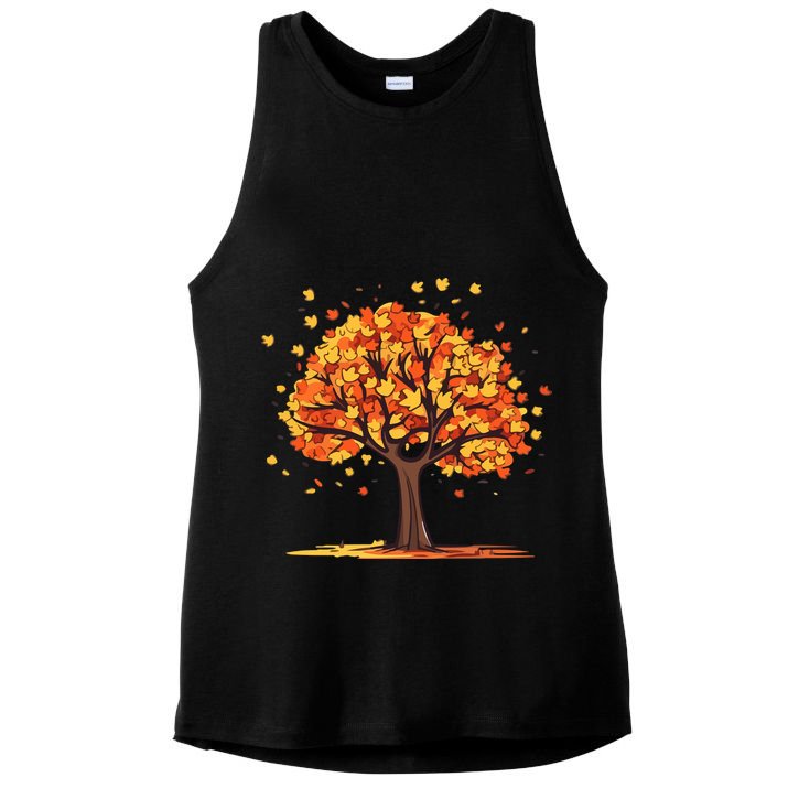 Autumn Tree Fall Lover Ladies PosiCharge Tri-Blend Wicking Tank