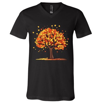 Autumn Tree Fall Lover V-Neck T-Shirt