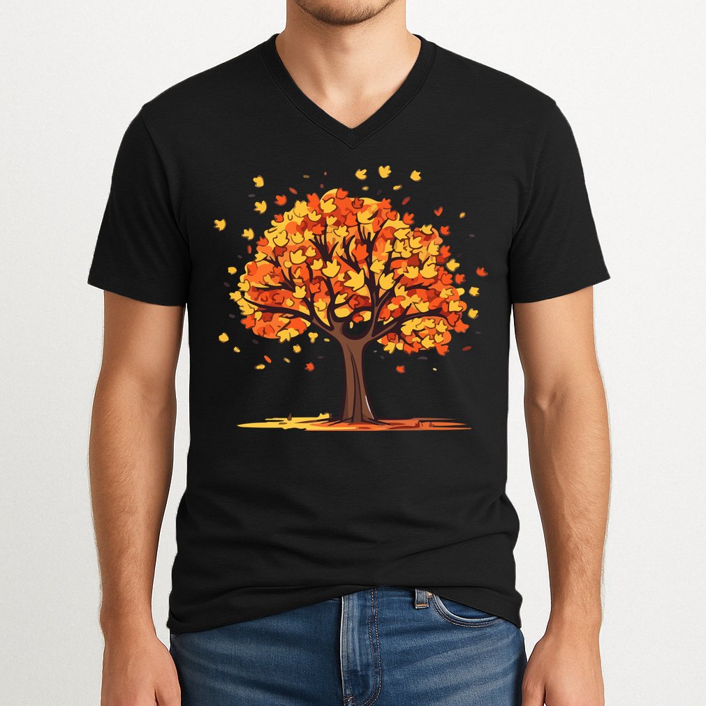 Autumn Tree Fall Lover V-Neck T-Shirt