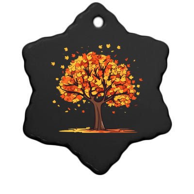 Autumn Tree Fall Lover Ceramic Star Ornament