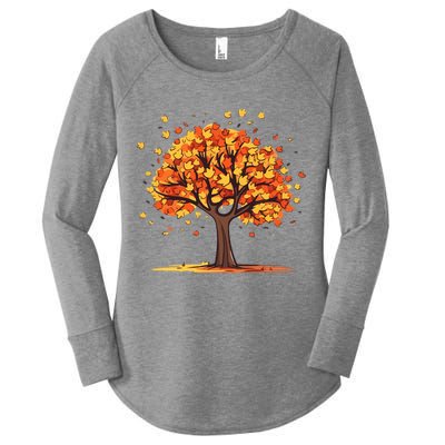 Autumn Tree Fall Lover Women's Perfect Tri Tunic Long Sleeve Shirt