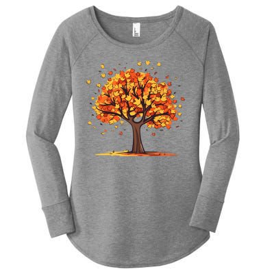 Autumn Tree Fall Lover Women's Perfect Tri Tunic Long Sleeve Shirt