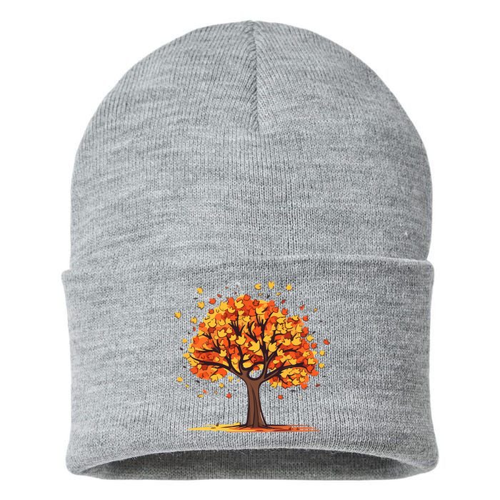 Autumn Tree Fall Lover Sustainable Knit Beanie