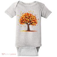 Autumn Tree Fall Lover Baby Bodysuit