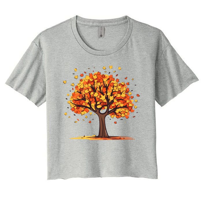 Autumn Tree Fall Lover Women's Crop Top Tee