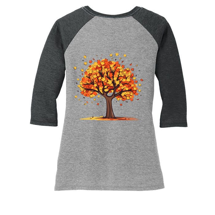 Autumn Tree Fall Lover Women's Tri-Blend 3/4-Sleeve Raglan Shirt