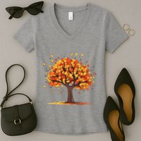Autumn Tree Fall Lover Women's V-Neck T-Shirt