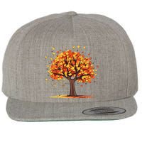 Autumn Tree Fall Lover Wool Snapback Cap
