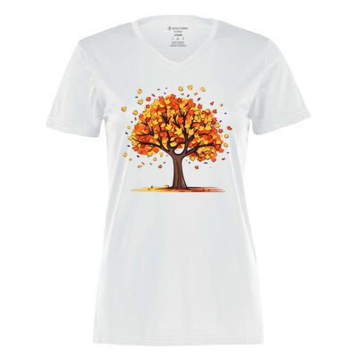 Autumn Tree Fall Lover Women's Momentum V-Neck T-Shirt