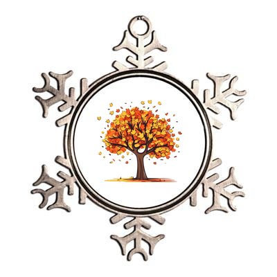 Autumn Tree Fall Lover Metallic Star Ornament