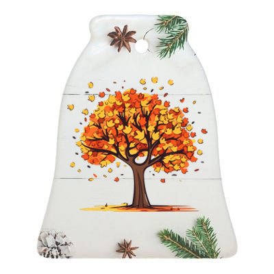 Autumn Tree Fall Lover Ceramic Bell Ornament